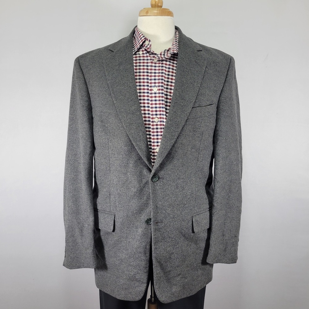 Gianfranco Ruffini Men's Flannel Sport Coat Blazer Gray Cashmere Blend 42L